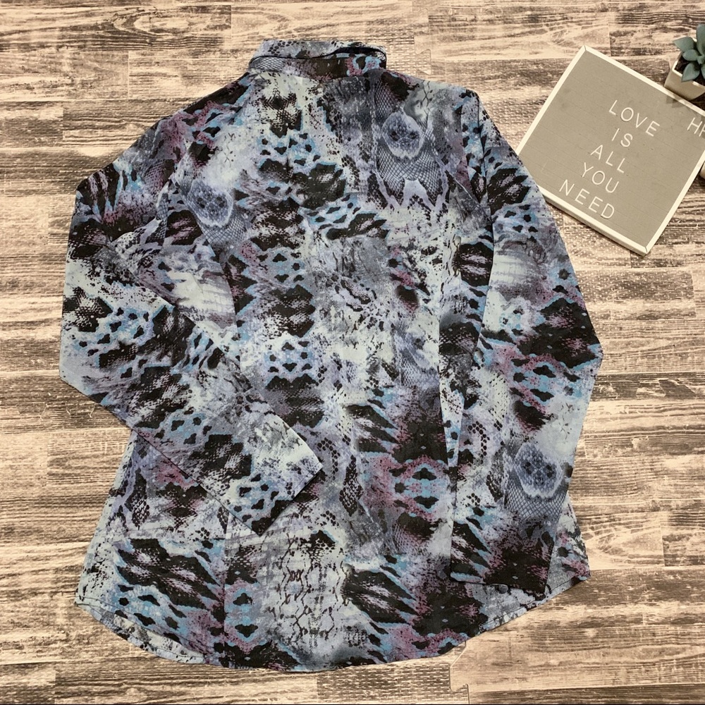 CAbi Style 609 Snake Python Animal Print Button Up - Picture 4 of 8